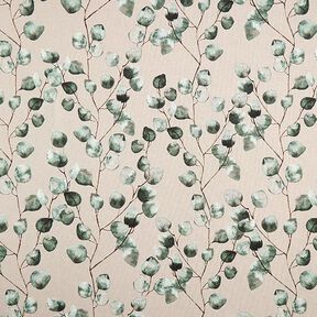 Decor Fabric Half Panama with Eucalyptus – natural/mint, 