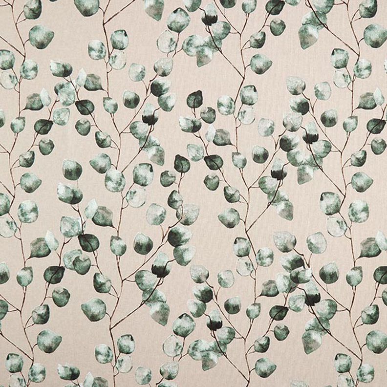 Decor Fabric Half Panama with Eucalyptus – natural/mint,  image number 1