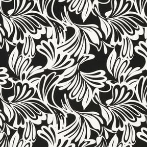 Viscose Jersey abstract flowers – black/ivory, 