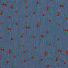Chambray embroidered cherries – denim blue,  thumbnail number 1