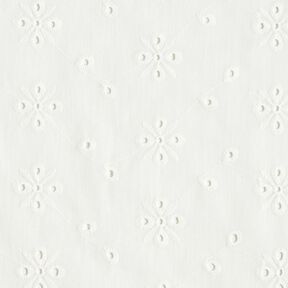 Broderie Anglaise flowers with leaves – white, 