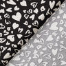 Hearts viscose fabric – black/white,  thumbnail number 4