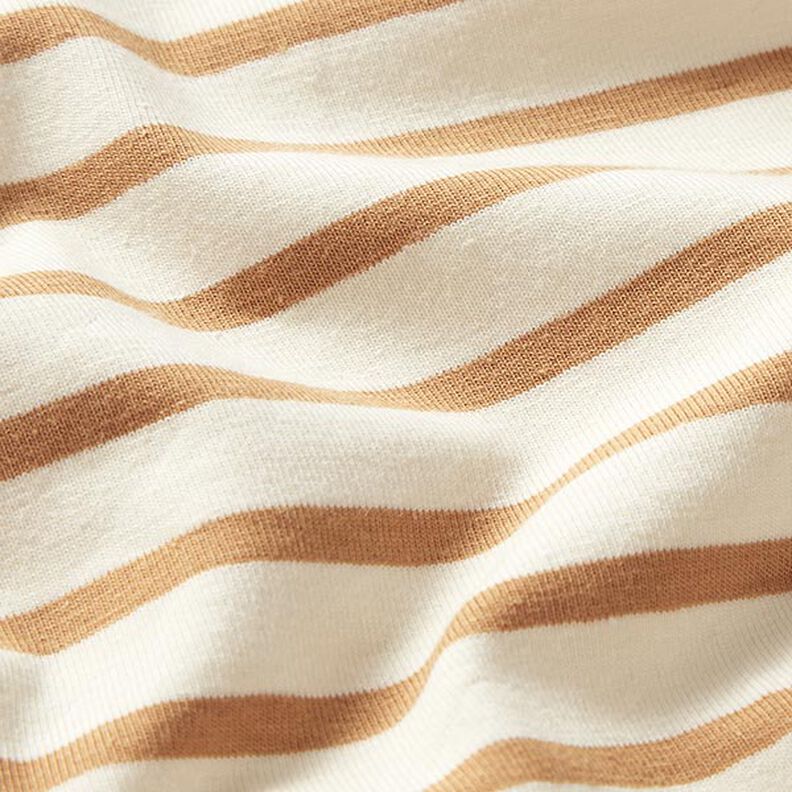 Narrow & Wide Stripes Cotton Jersey – cream/cinnamon,  image number 2