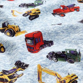 Alpine Fleece Trucks and excavators – denim blue/grey, 