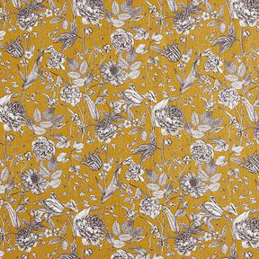 Decor Fabric Half Panama opulent plants – mustard, 