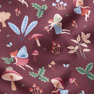 Cotton Poplin Fairy World – burgundy, 