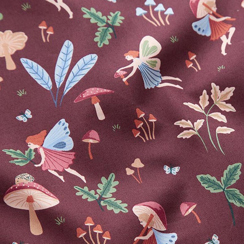 Cotton Poplin Fairy World – burgundy,  image number 2