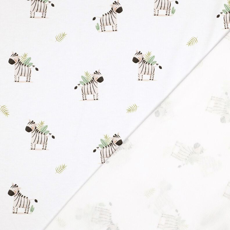 GOTS Cotton Jersey Zebras in the steppe Digital Print | Poppy Fabrics – white/black, image number 3
