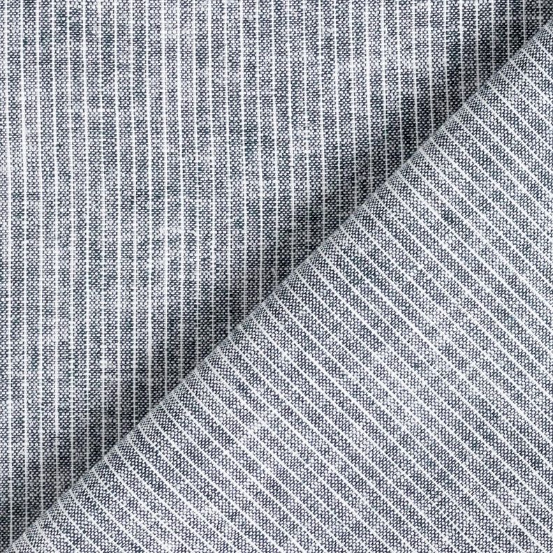Linen Cotton Blend Narrow Stripes – midnight blue/white,  image number 4