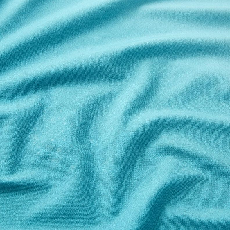 Cotton Jersey Golden ginkgo leaves border fabric | Glitzerpüppi – black/turquoise,  image number 6