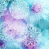 French Terry Rainbow mandalas | Glitzerpüppi – light petrol/lavender,  thumbnail number 1