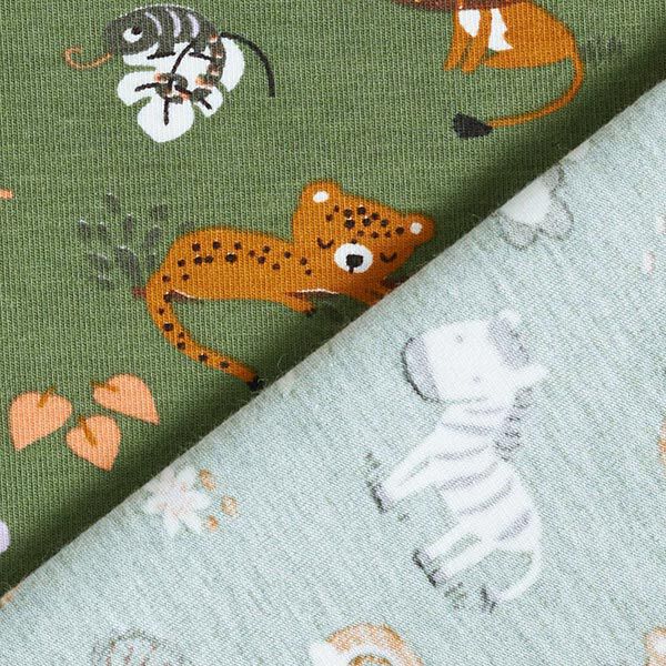 GOTS Cotton Jersey Cute Jungle Animals – pine,  image number 5