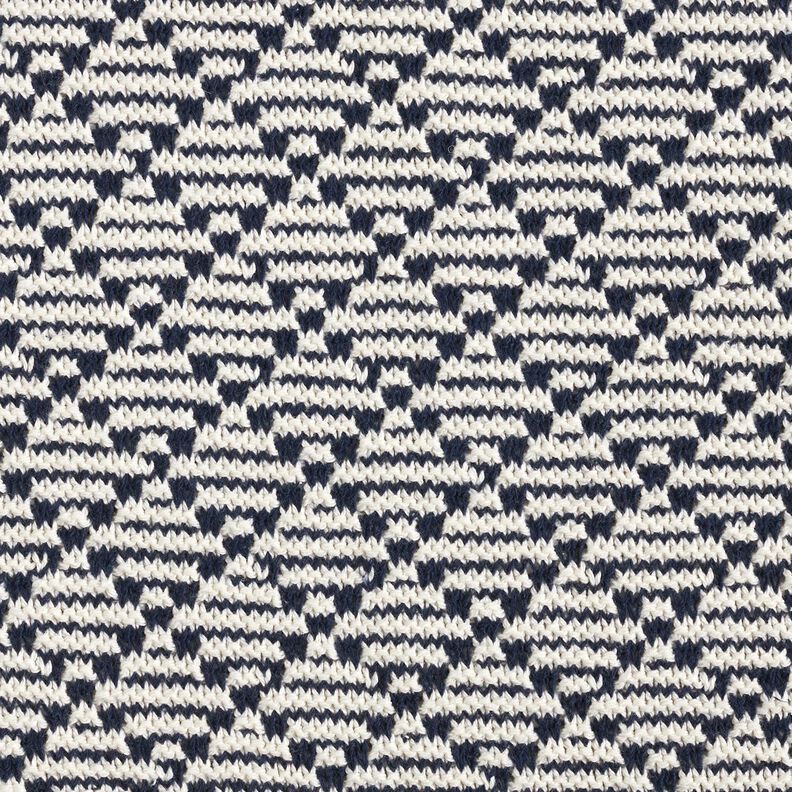 Diamonds chunky knit cotton – white/navy blue,  image number 1