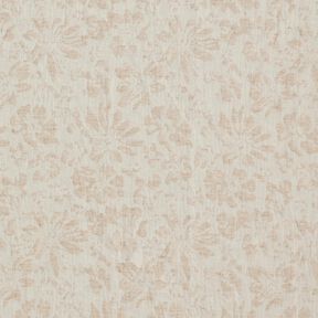 Double Gauze/Muslin Linen Blend Flowers – almond | Remnant 50cm, 
