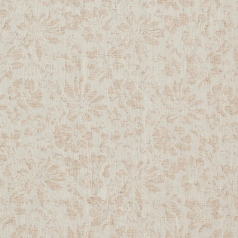 Double Gauze/Muslin Linen Blend Flowers – almond,  image number 1