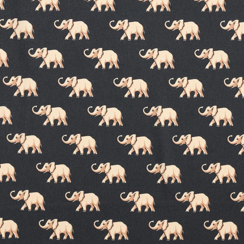 Elephants blouse fabric – black,  image number 1