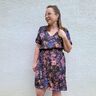 watercolour flowers -viscose blend – midnight blue,  thumbnail number 5