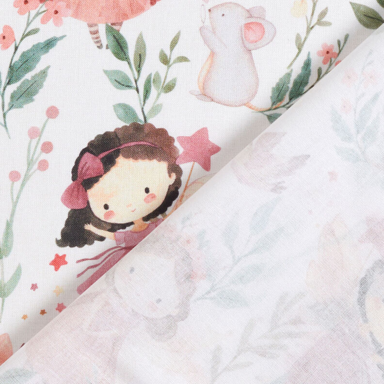 Cotton Poplin Flower fairies Digital Print – ivory,  image number 5