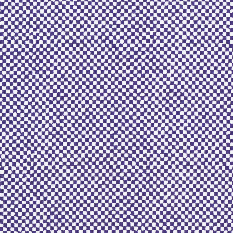 GOTS Cotton Jersey Mini Check | TCC x LOOKS by Wolfgang Joop – blue lilac/white,  image number 1
