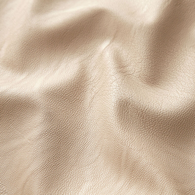 Stretch imitation leather plain – beige,  image number 2