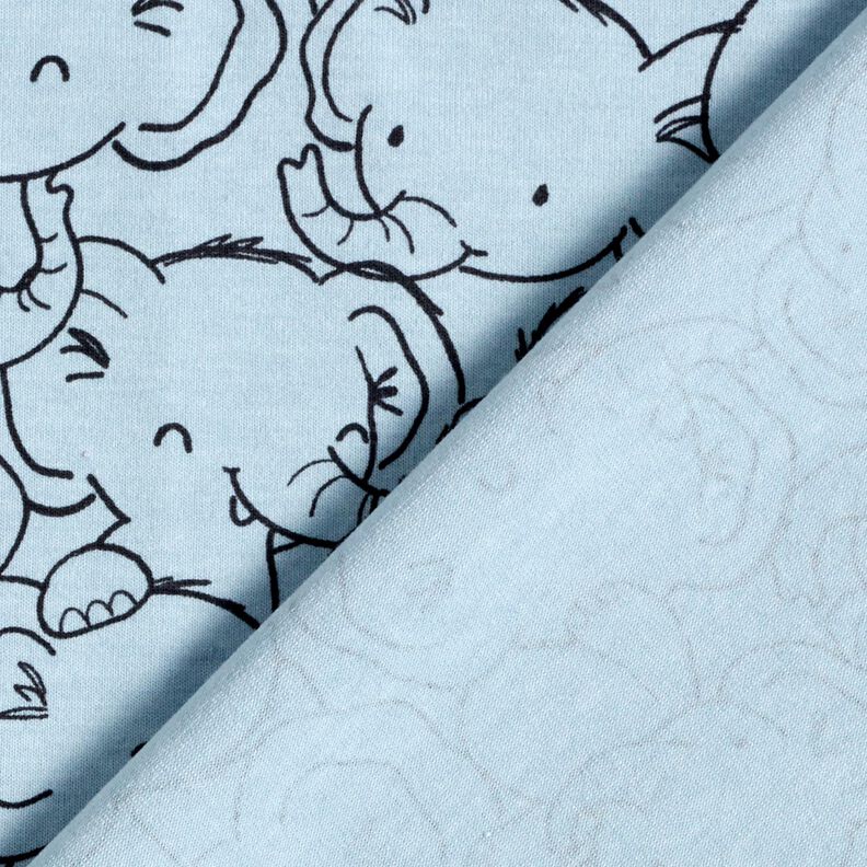 Cotton Blend Jersey Elephant swarm – silver blue,  image number 4