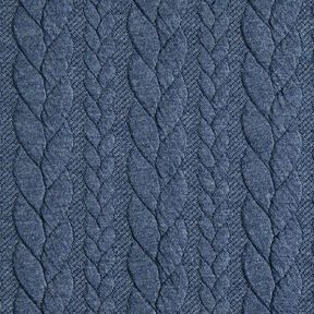 Cabled Cloque Jacquard Jersey – denim blue, 