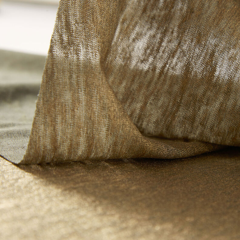 Shimmer melange linen jersey – khaki/metallic gold,  image number 3