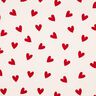 Cotton Flannel hearts | Poppy Fabrics – ivory/carmine,  thumbnail number 1