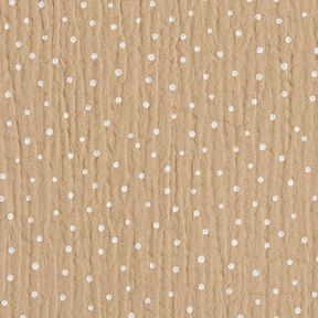 Double Gauze/Muslin Polka Dots – beige/white, 