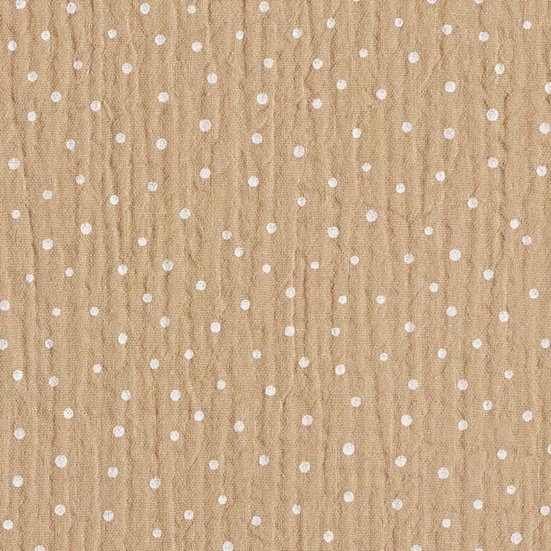 Double Gauze/Muslin Polka Dots – beige/white,  image number 1