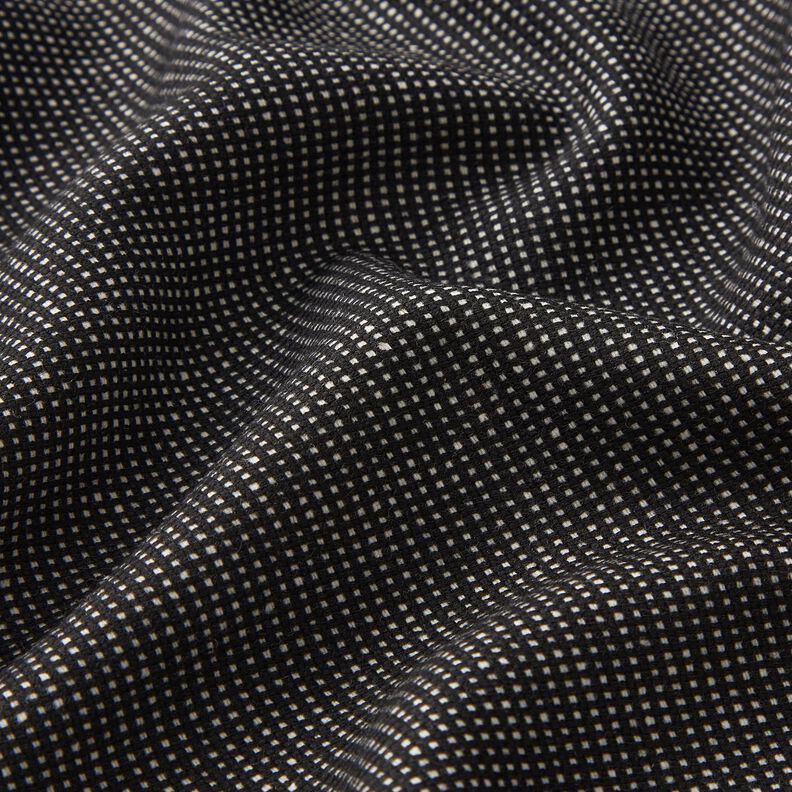 Woollen cloth mini check – black/white,  image number 2