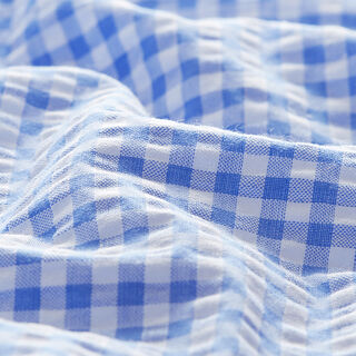 Seersucker Gingham Cotton Blend – light blue, 