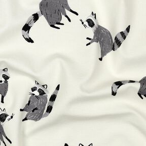 Cotton Jersey Racoons Digital Print | Poppy Fabrics – offwhite, 