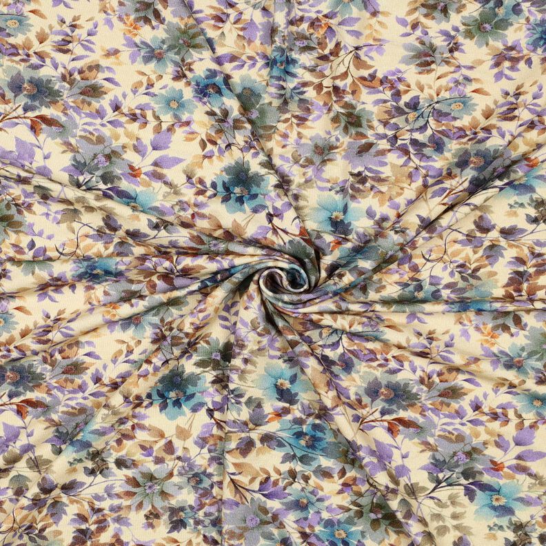 Viscose Jersey blossoms and branches digital print – sand/turquoise,  image number 3