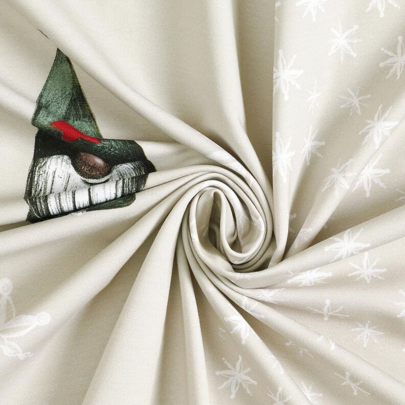 French Terry Panel Three Christmas Elves – beige,  image number 3