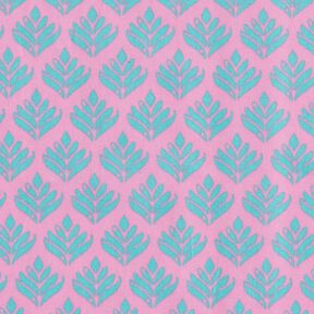 Coated Cotton Abstract Fans – pink/aqua blue, 