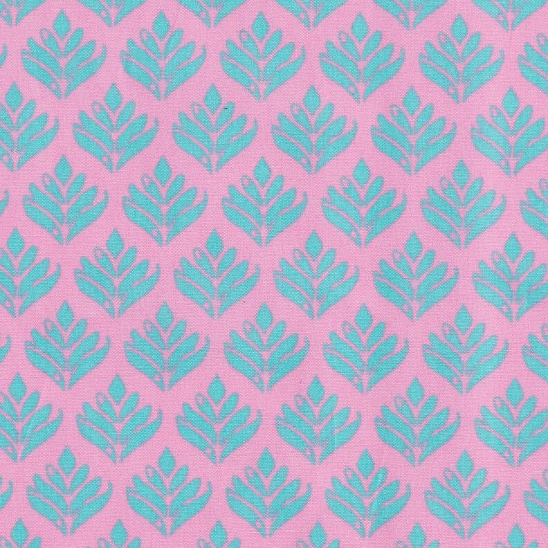 Coated Cotton Abstract Fans – pink/aqua blue,  image number 1