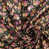 Flowers and gold dots crepe chiffon – black,  thumbnail number 3