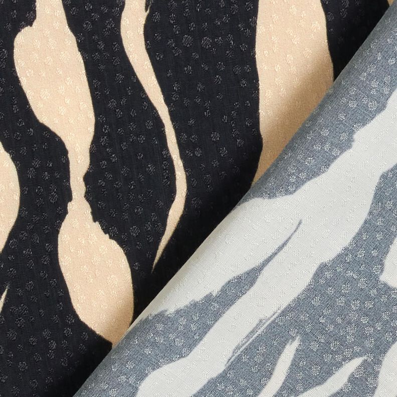 viscose fabric abstract zebra pattern – black/light beige,  image number 4