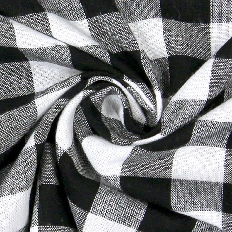 Cotton Vichy check 1,7 cm – black/white,  image number 2