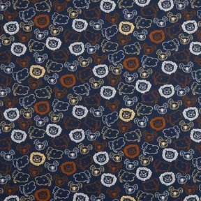 Cotton Poplin Animal Faces | Poppy Fabrics – blue grey, 