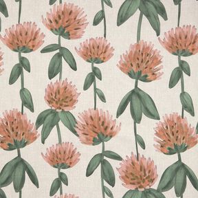 Decor Fabric Half Panama flowering clover – red/light taupe, 
