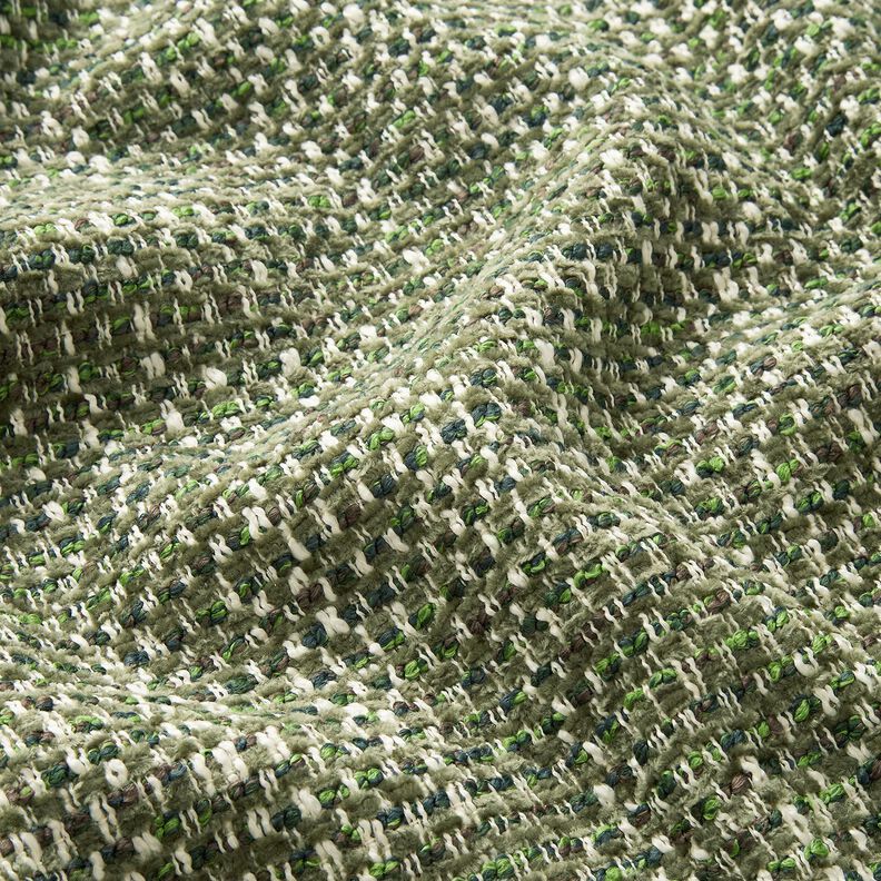 Upholstery Fabric colourful bouclé look – dark pine/cream,  image number 2