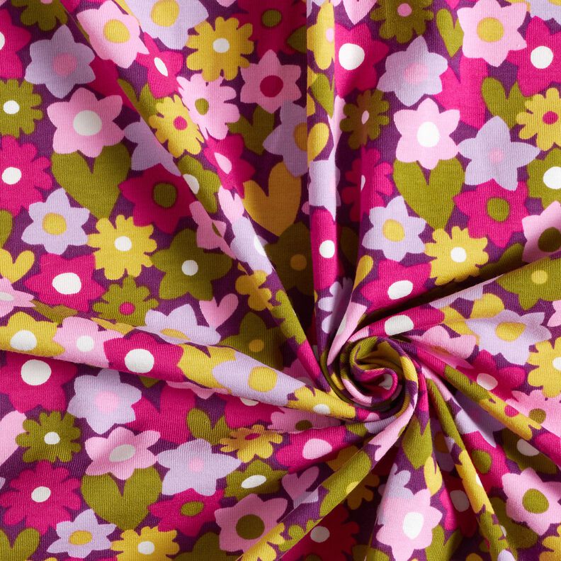Cotton Jersey colourful flowers | Poppy Fabrics – grape,  image number 3
