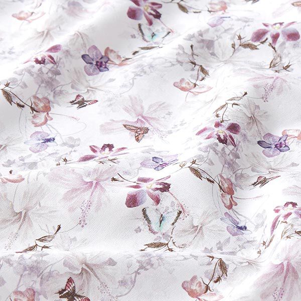 Decor Fabric Cotton Poplin Butterflies & Orchids – pastel violet,  image number 2