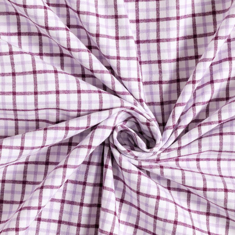 Cotton Flannel Check – white/lavender,  image number 4