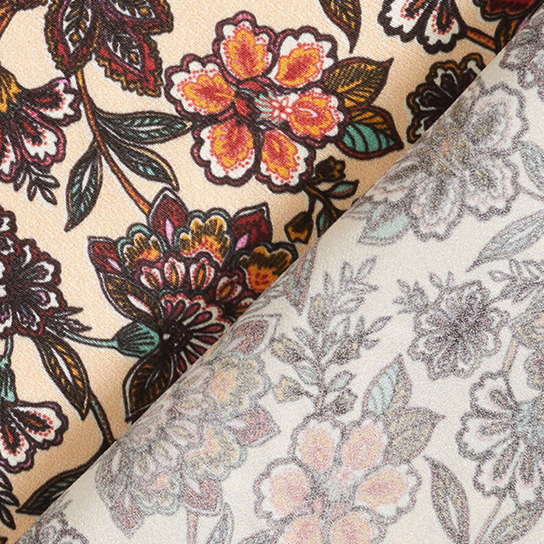 paisley flowers viscose satin – cashew,  image number 4