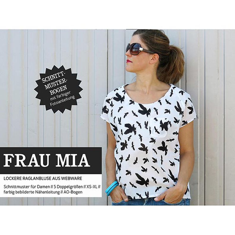 FRAU MIA - loose raglan blouse, Studio Schnittreif  | XS -  XL,  image number 1