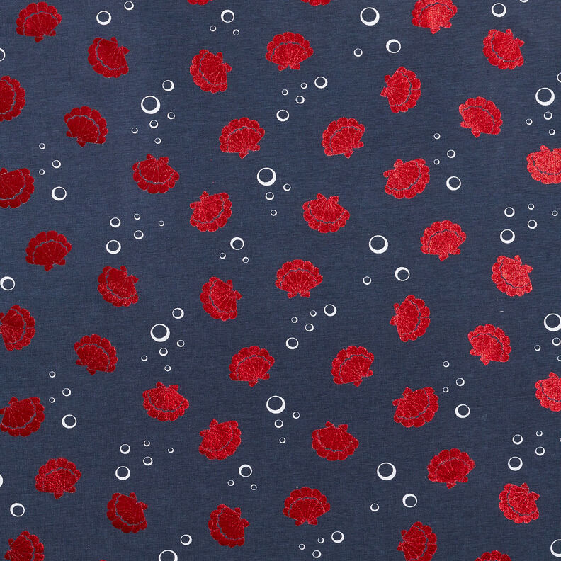 Cotton Jersey Shells Metallic – blue-black/red,  image number 1