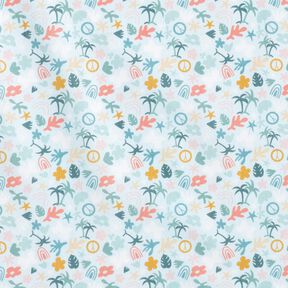 Organic Cotton Poplin palm world – baby blue/pale mint, 